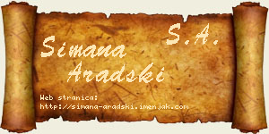 Simana Aradski vizit kartica